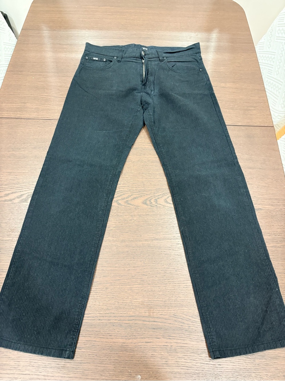 Boss Men's Black Corduroy Relaxed Jeans